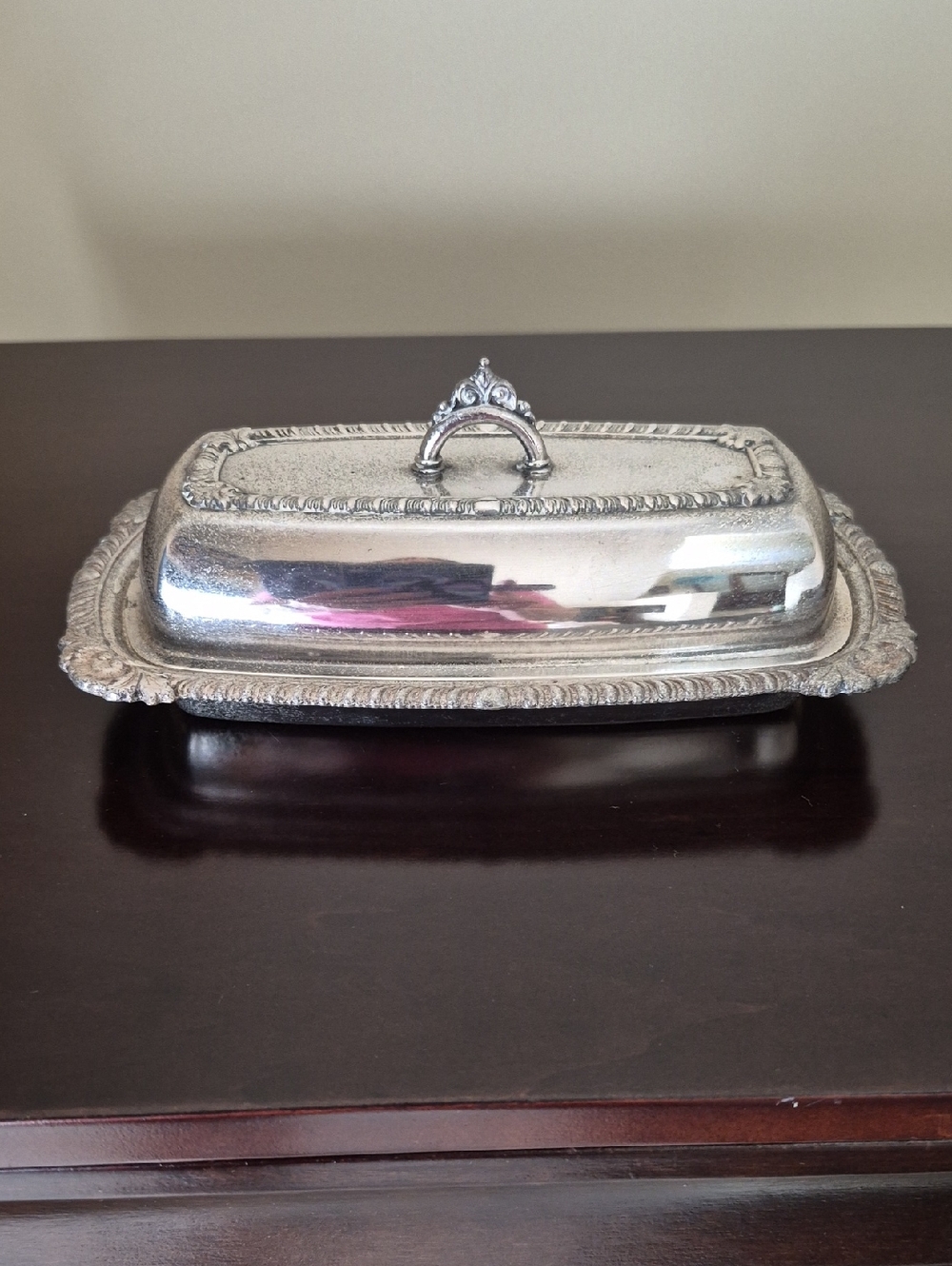 Pilgrim Silver Plated Butter Dish with Handle